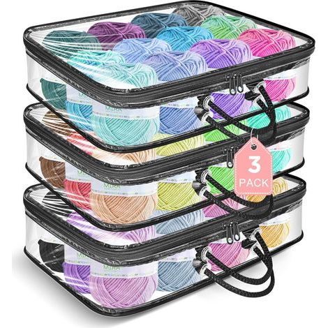 Set mit 3 transparenten Kabelaufbewahrungstaschen, schwarz, 40x30x10cm. (1/5)