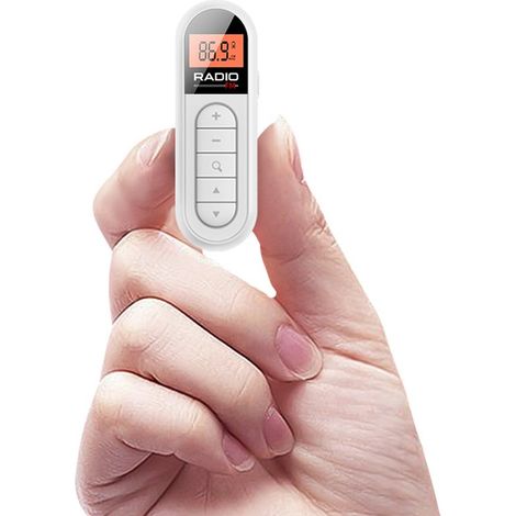 FM Radio, wiederaufladbares tragbares Transistorradio mit optimalem Empfang, hintergrundbeleuchtetem LCD Bildschirm, Stereoklang, Gürtelclip zum