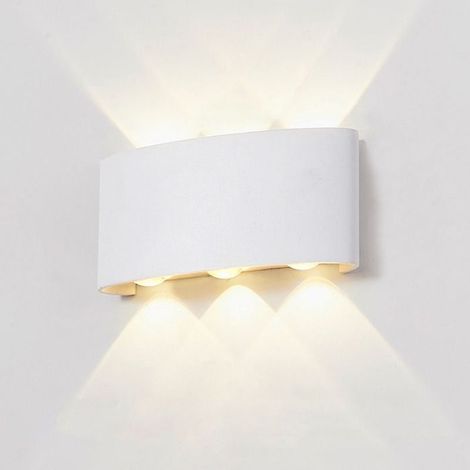 (Warmweiß) Moderne Außenwandleuchte, 6 W, Aluminium, wasserdicht, weiß (1/5)