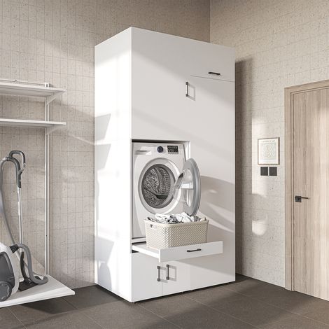 Roomart Waschmaschinenschrank 127 cm, Weiß