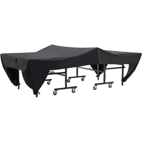 Housse de protection imperméable et anti-poussière pour table de ping-pong, noire, 280 x 190 x 76cm (noire) (1/5)