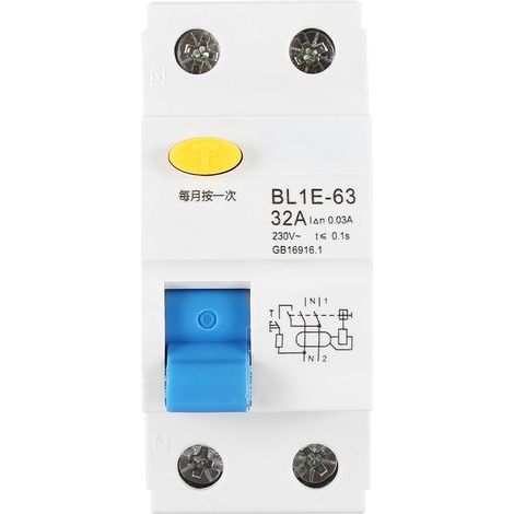Disjoncteur à courant résiduel BL1E-63 32A 1p N RCCB 230V 30mA (1/5)