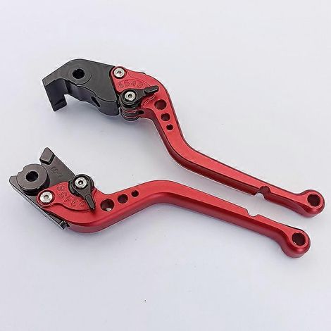 Convient pour la moto Hus Warner FS450 : accessoires de tringle de commande de frein, d'embrayage hydraulique et de klaxon en alliage d'aluminium modifié (longue, rouge). (1/5)