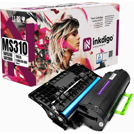 Tamburo Inkdigo + toner 50F0Z00 / 50F2H00 compatibile con Lexmark MS310d MS415dn certificato TÜV (1/5)