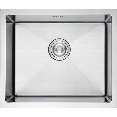 Ibergrif M85043 Lavello Cucina in Acciaio Inox 50x43 cm, Installazione a Sopratop o Filotop con Sifone Antiodore e Kit Scarico Completo (1/4)