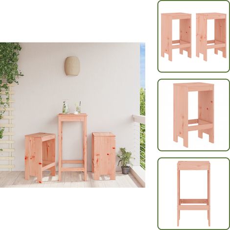 The Living Store Tabourets de bar lot de 2 40x36x75 cm bois massif Douglas - Tabourets De Bar - Chaises De Jardin - Mobilier De Jardin - Bois Massif - Design Rustique (1/5)