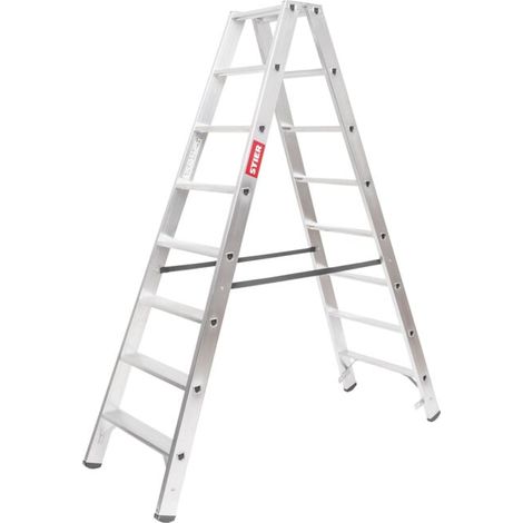 STIER Escabeau Premium 2x8 marches accès double face (1/5)