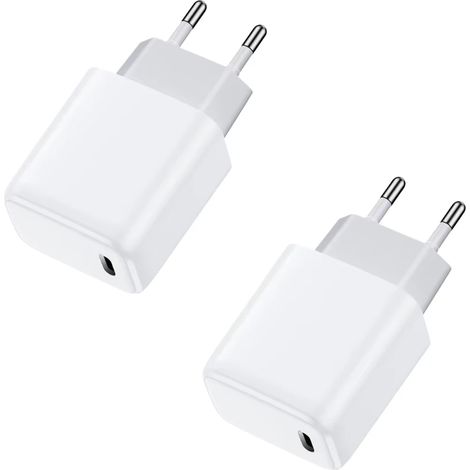Lot de 2 chargeurs rapides USB-C PD 3.0 de 30 W avec un seul port, adaptateur secteur de type C, certifié CE pour iPhone, Samsung Galaxy, iPad et tablettes. (1/5)