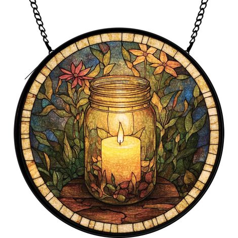 30 cmAttrape-soleil fleurs oiseaux abeille, décoration vitrail suspendue, cadeau femme maman (1/5)