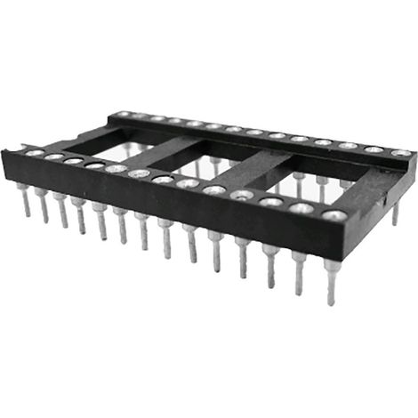 Support DIL RS PRO 28 voies, Traversant, broches Tulipe, Entraxe de 2.54mm, largeur de rangée 15.24mm