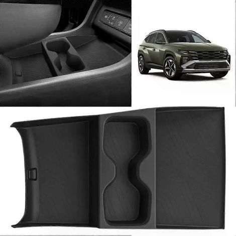 Pour Hyundai Tucson uniquement : Boîte de rangement inférieure de console centrale à transmission électronique, plateau organisateur noir G1Y1-JXLGV (1/4)