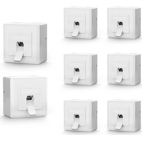 CAT6A Network Socket, 1 RJ45 LAN Port, Recessed Or Apparent, Shielded 10Gbps 500MHz, PoE Compatible, CAT6/CAT5, EIA/TIA T568A (1/5)