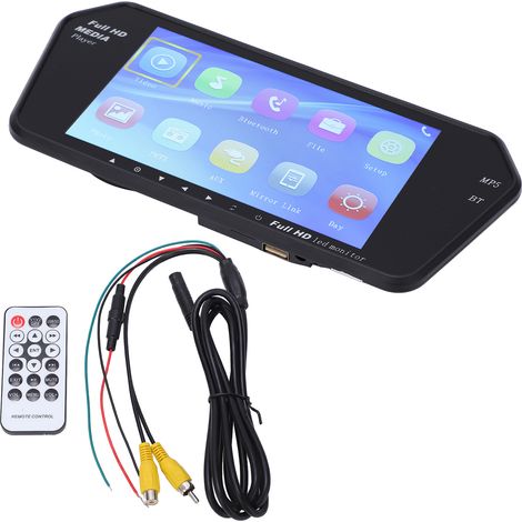 Écran de recul 7 pouces avec moniteur Bluetooth et télécommande pour voitures, SUV, camions - Rétroviseur numérique sans caméra, affichage vidéo auxiliaire. (1/5)