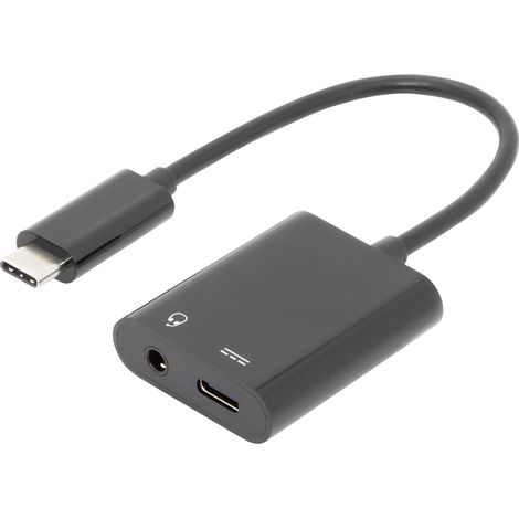 Digitus Audio Adapterkabel [1x USB-C® Stecker - 2x USB-C® Buchse, Klinkenbuchse 3.5 mm] AK-300400-00 (1/5)