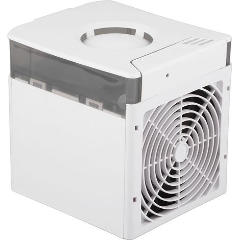 Climatiseur portable mini rafraîchisseur d'air USB personnel avec brumisateur et éclairage 7 couleurs pour chambre, bureau et camping (1/5)