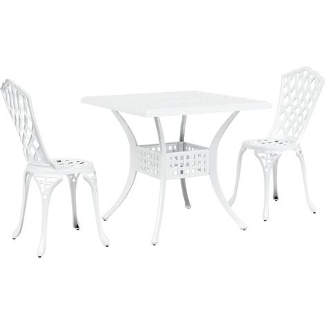 Maison Exclusive - Set di Tavolo da Giardino 3 pcs Bianco Alluminio pressofuso