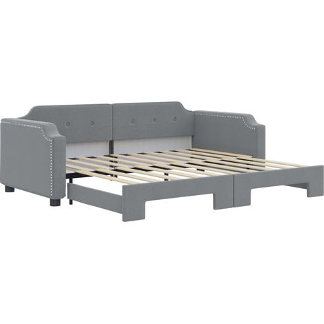 Daybed with Trundle without Mattress Light Grey 90x190 cm Single vidaXL