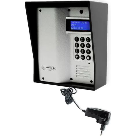 Platine de rue UltraCOM3 ARGENTÉE avec visière noire + transformateur 12V (gamme UltraCOM) (1/5)
