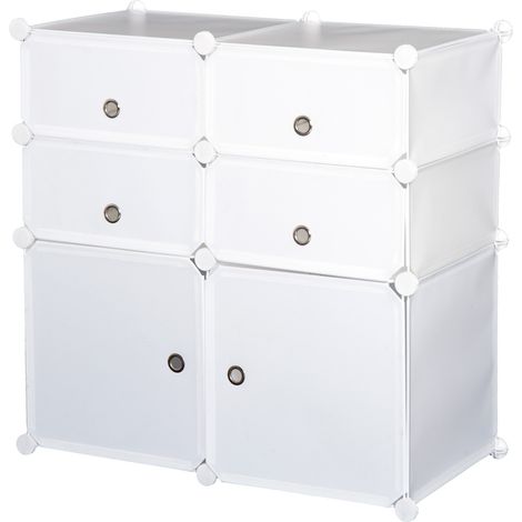easycomfort armadio modulare scarpiera in plastica guardaroba scaffale portascarpe 75×37×73cm bianco (1/5)