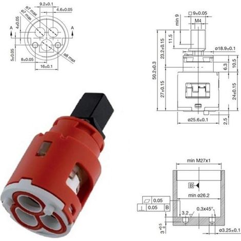 Cartuccia ricambio Ø 25 Hydroplast F.25-1100 Cartuccia