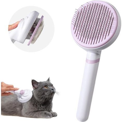 brosse Pour Chiens Et Chats- Violet,brosse Pour Chaton,brosse Autonettoyante Pour Animaux De Compagnie, Peignes De Massage Pour Chats Et Chiens P
