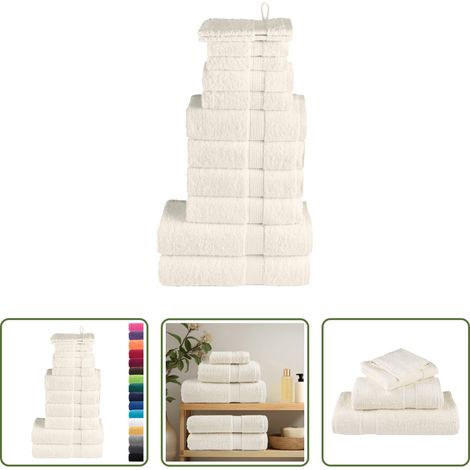 Premium Handtuch - 12 tlg. Premium-Handtuch-Set SOLUND Creme 600 g/m² (1/5)