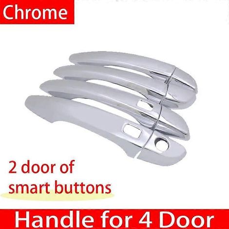 Cache-poignées de porte chromé pour Citroën C5 Aircross 2018-2023, autocollants auto, kit de garniture décorative anti-rayures, accessoires de voiture - 2 boutons intelligents (1/5)