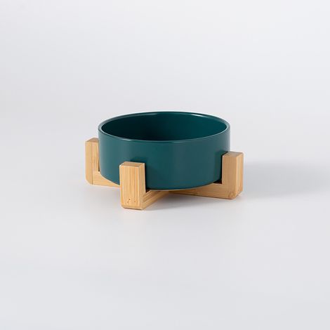 Set aus Keramik-Hunde- und Katzennäpfen mit Ständer, moderne, rutschfeste Näpfe – kleine Größe, Grün