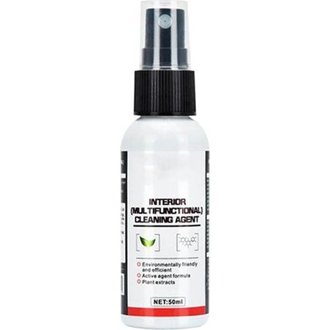 Nettoyant à sec multifonction en mousse pour cuir intérieur auto, détachant spray décontaminant, nettoyeur de taches sans rinçage (1/5)