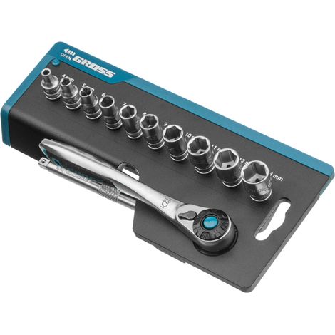 Gross 14141 120-tooth ratchet 1/4inch Socket Set, 12pcs, CrV (1/4)