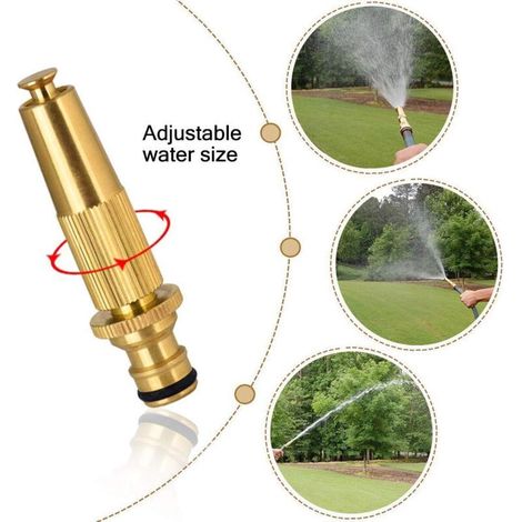 Verstellbare Messing-Gießdüse für Hochdruckspritzpistole, Gartenschlauch, Wasserhahn, Schnellkupplungen und Sprühdüsenaufsätze (1/5)