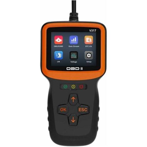 Outil de diagnostic de voiture OBD II Scanner de code automatique Lecteur de code de défaut de moteur pour tous les véhicules OBD II - Le noir Testeur (1/5)