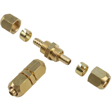 Connecteur en Laiton de 10 mm et 12 mm pour tuyaux PEX en cuivre CPVC, Outil de Connexion Rapide pour systèmes de plomberie et de Chauffage, et résistant à la Rouille (connecteur de 10 mm) (1/4)
