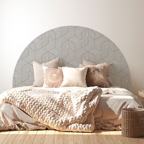 Stickers tête de lit - Design - 160 x 130 cm - Pour lits (120 à 140 cm) - Adhésif MAT (1/2)