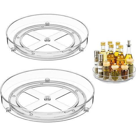 Lazy Susan Lot de 2 plateaux tournants (23,5 cm et 27 cm), rotatif à 360° (1/5)