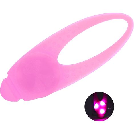 Lampe de cou pour chien étanche avec clip en acier inoxydable, rose. (1/5)
