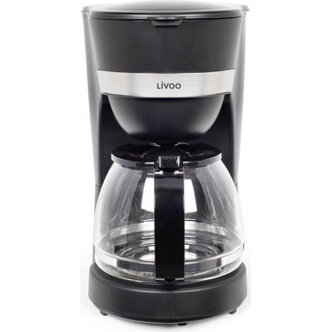Cafetera eléctrica - LIVOO - DOD200N - 750 W - 1,25 L - 10 a 12 tazas - Negro (1/3)