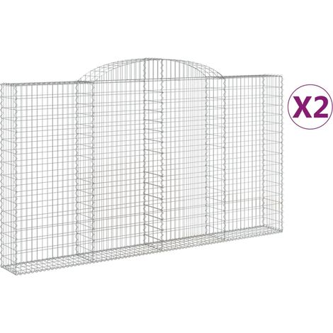 Maison Exclusive - Cesti Gabbioni ad Arco 2 pz 300x30x160/180 cm Ferro Zincato