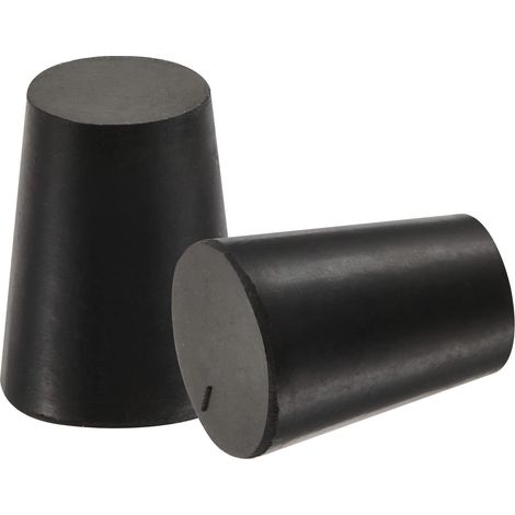 Caoutchouc Conique Bouchon 14mm à 19mm avec Trou Noir pour Bouchons, Liège, Bouchon d'égout, Bouchon tuyau d'eau, Bouchons pour instruments expérimentaux 5 Pièces (1/5)