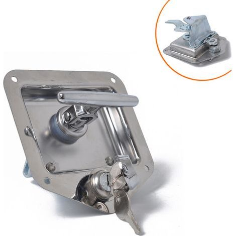 T Forme Acier Inoxydable Remorque RV Voyage Serrure Antivol Boîte À Outils Poignée Serrure de Porte pour Caravane Camion Camp Motorhome Patrol Car (1/5)