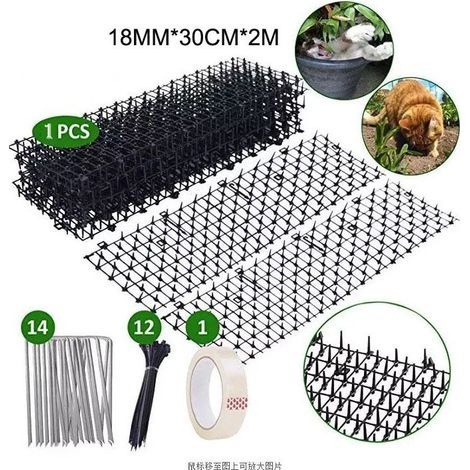 Anti-Chat avec Pointes, Grille Tapis Anti-Chat Anti-Chiens, Pointes Répulsif Dissuasif pour Chat Chien Animal, Pic Anti-Chat Anti-Chat avec Pointe pour Jardin, Clôtures, Canapé (1/4)