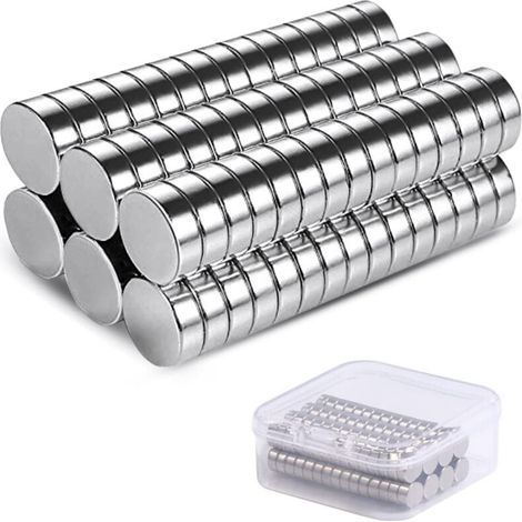 60PCS Petits Aimants de Frigo,6mm x 3mm, Mini, Puissant Punaise Métalliques pour Réfrigérateur,Images,Bricolage,Carte,Tableau Blanc,Calendrier (1/4)