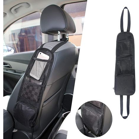 3pcs Organisateur Latral De Sige, Sac De Rangement De Voiture, Support De Tlphone De Sige De Voiture De Poche En Filet Pour Tous Les Siges D'auto (1/5)