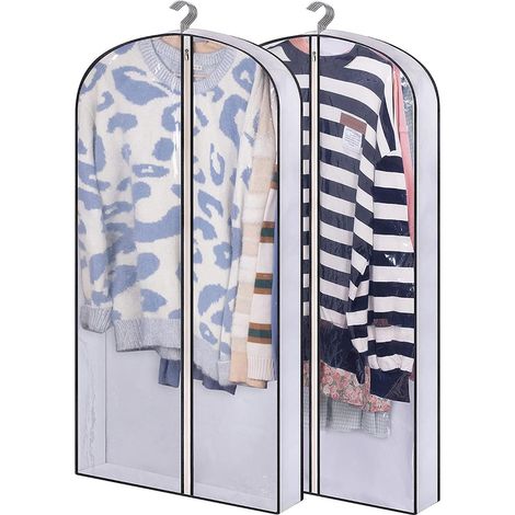 Housse de protection pour vêtements, lot de 2, 100 cm, imperméable, pour la protection des placards et au quotidien.-AquaForge (1/5)