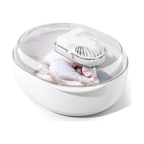 Dispositivo para calentar filetes de carne, dispositivo para descongelar