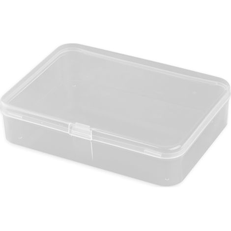 Boîte de rangement rectangulaire transparente avec couvercle, boîte en plastique transparent PP,1057525mm (1/5)