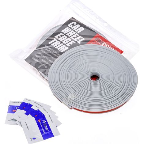 Tira decorativa deportiva para llanta de 8 m, color gris. (1/5)