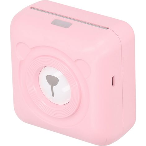 Mini imprimante de poche A6, connexion Bluetooth USB, imprimante thermique portable pour étiquettes photo, correction de questions, 5 V, 2 A, rose (1/5)