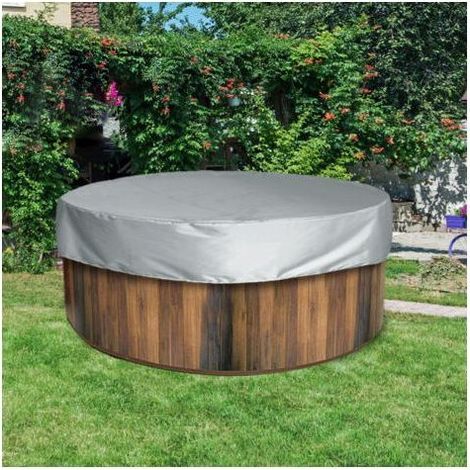 Bâches et accessoires Couvercle du Spa Piscine Ronde Housse de Protection en Plein Air Spa Couvre Gonflable Piscine Couverture Protecteur (190x30cm,gris) (1/5)