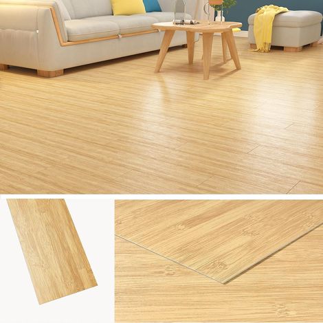 Dalle PVC Adhesive Sol Bois Clair Lino Sol Adhesif pour Cuisine 90x15CM 36-Pièces Revetement de Sols Adhesif pour Salle de Bain Parquet Adhésif Sols Chambre Toilette Carrelage Adhésif (1/5)